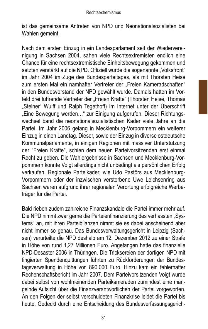 Seite 33 des Verfassungsschutzbericht 2015 Brandenburg