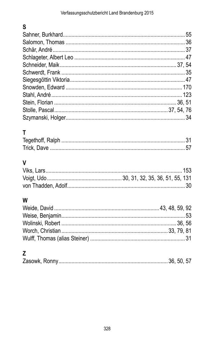 Seite 330 des Verfassungsschutzbericht 2015 Brandenburg