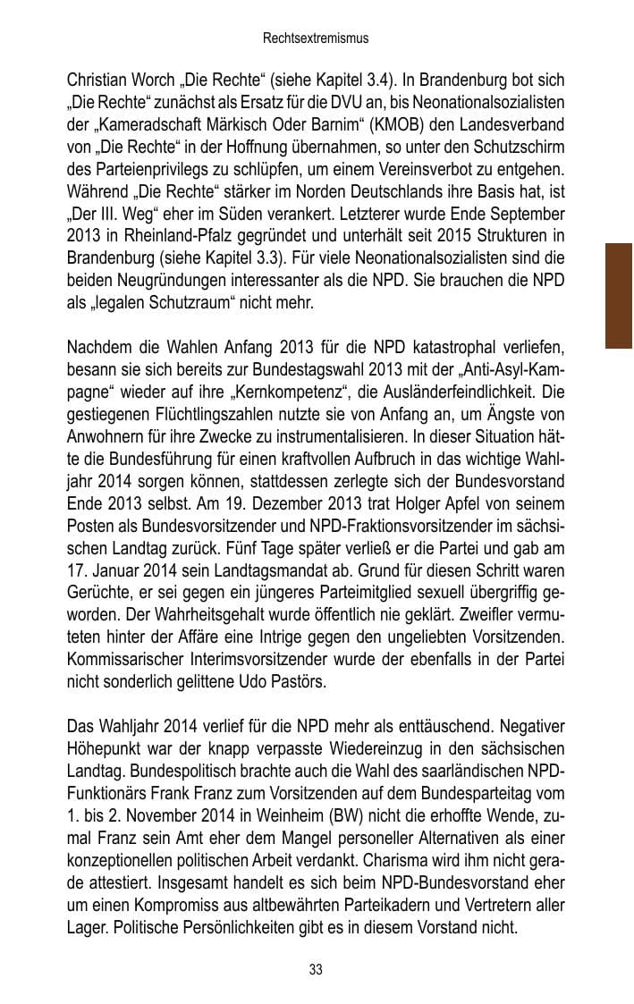 Seite 35 des Verfassungsschutzbericht 2015 Brandenburg
