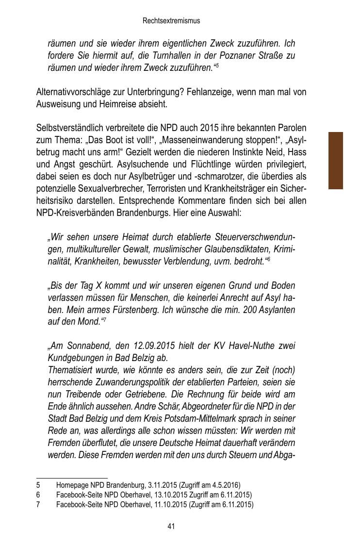 Seite 43 des Verfassungsschutzbericht 2015 Brandenburg