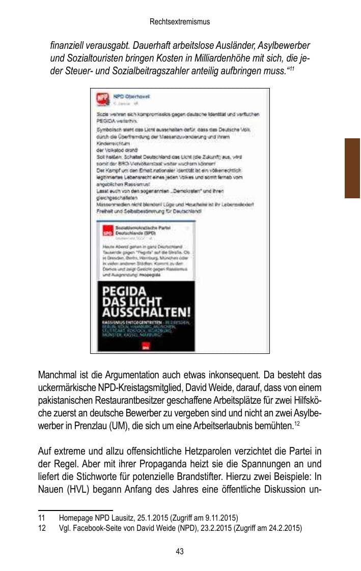 Seite 45 des Verfassungsschutzbericht 2015 Brandenburg