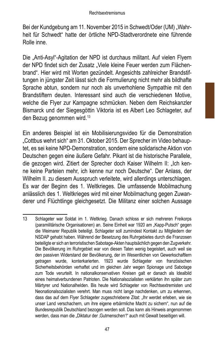 Seite 49 des Verfassungsschutzbericht 2015 Brandenburg