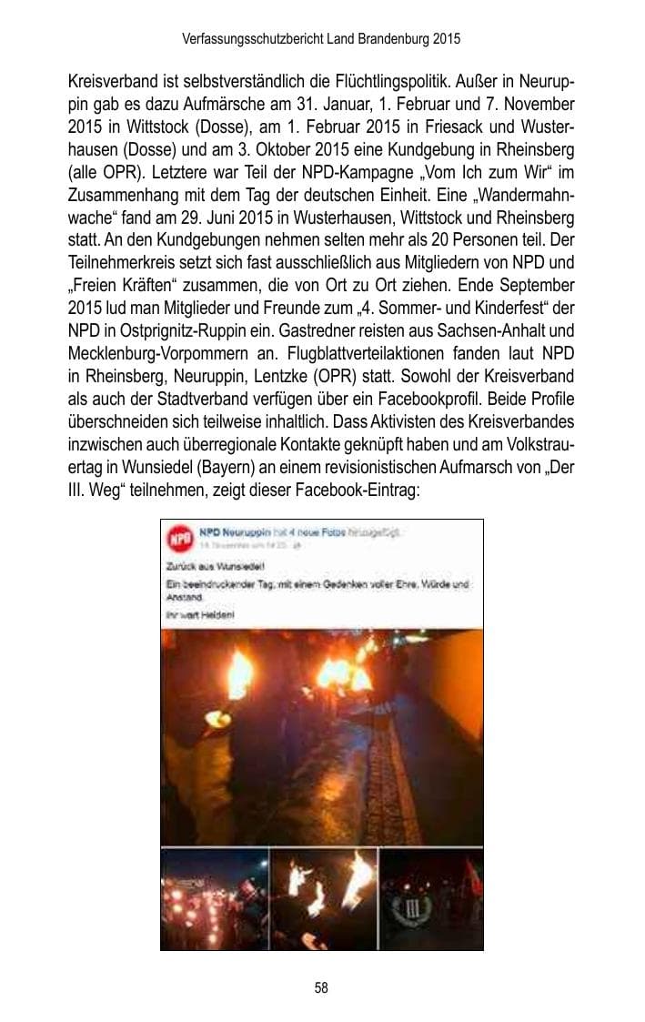 Seite 60 des Verfassungsschutzbericht 2015 Brandenburg