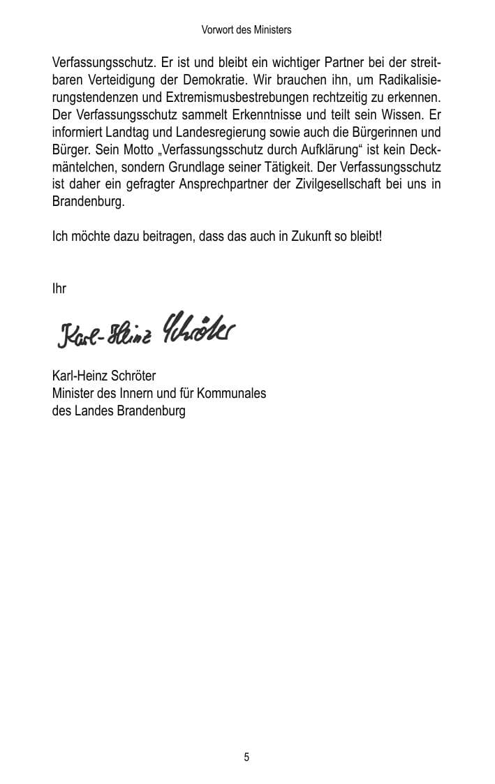 Seite 7 des Verfassungsschutzbericht 2015 Brandenburg