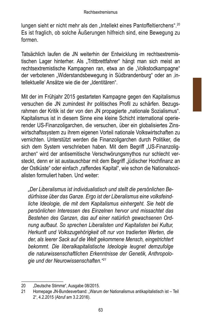 Seite 65 des Verfassungsschutzbericht 2015 Brandenburg