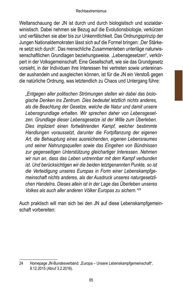 Seite 67 des Verfassungsschutzbericht 2015 Brandenburg