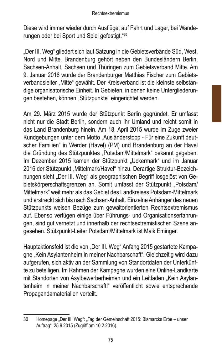 Seite 77 des Verfassungsschutzbericht 2015 Brandenburg