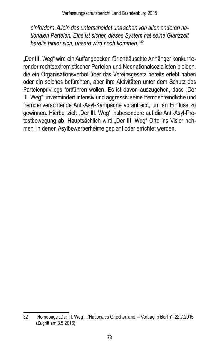 Seite 80 des Verfassungsschutzbericht 2015 Brandenburg