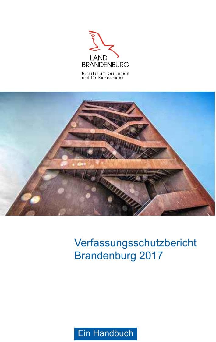 Seite 1 des Verfassungsschutzbericht 2017 Brandenburg