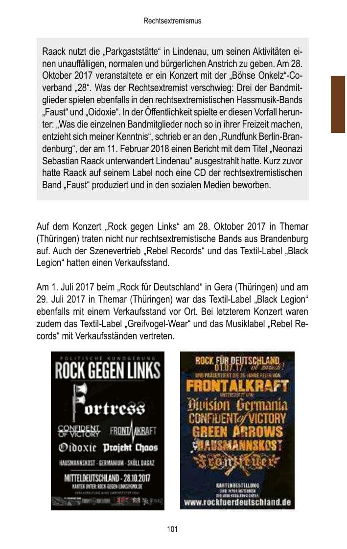 Seite 103 des Verfassungsschutzbericht 2017 Brandenburg