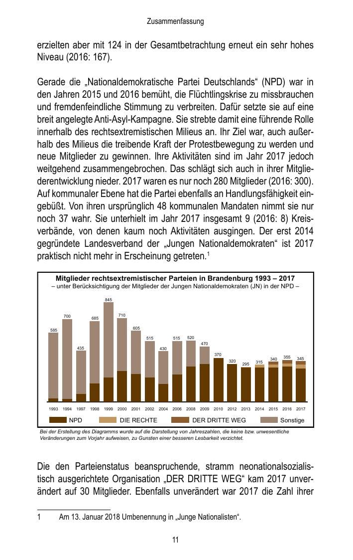 Seite 13 des Verfassungsschutzbericht 2017 Brandenburg