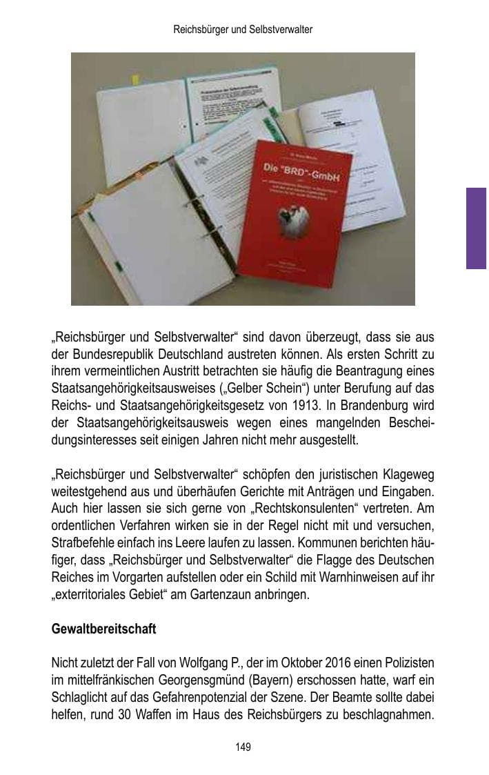 Seite 151 des Verfassungsschutzbericht 2017 Brandenburg