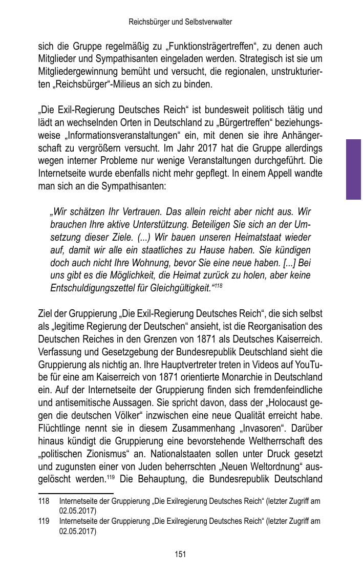 Seite 153 des Verfassungsschutzbericht 2017 Brandenburg