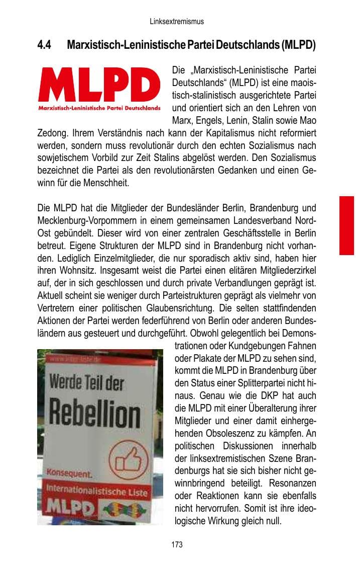 Seite 175 des Verfassungsschutzbericht 2017 Brandenburg