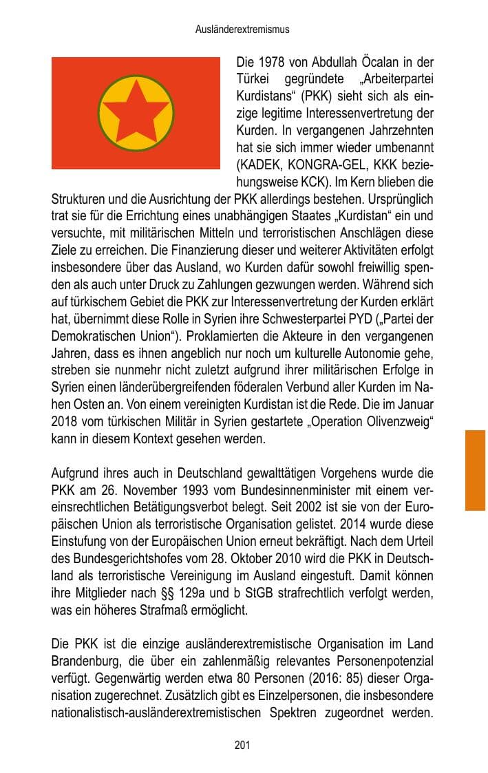Seite 203 des Verfassungsschutzbericht 2017 Brandenburg