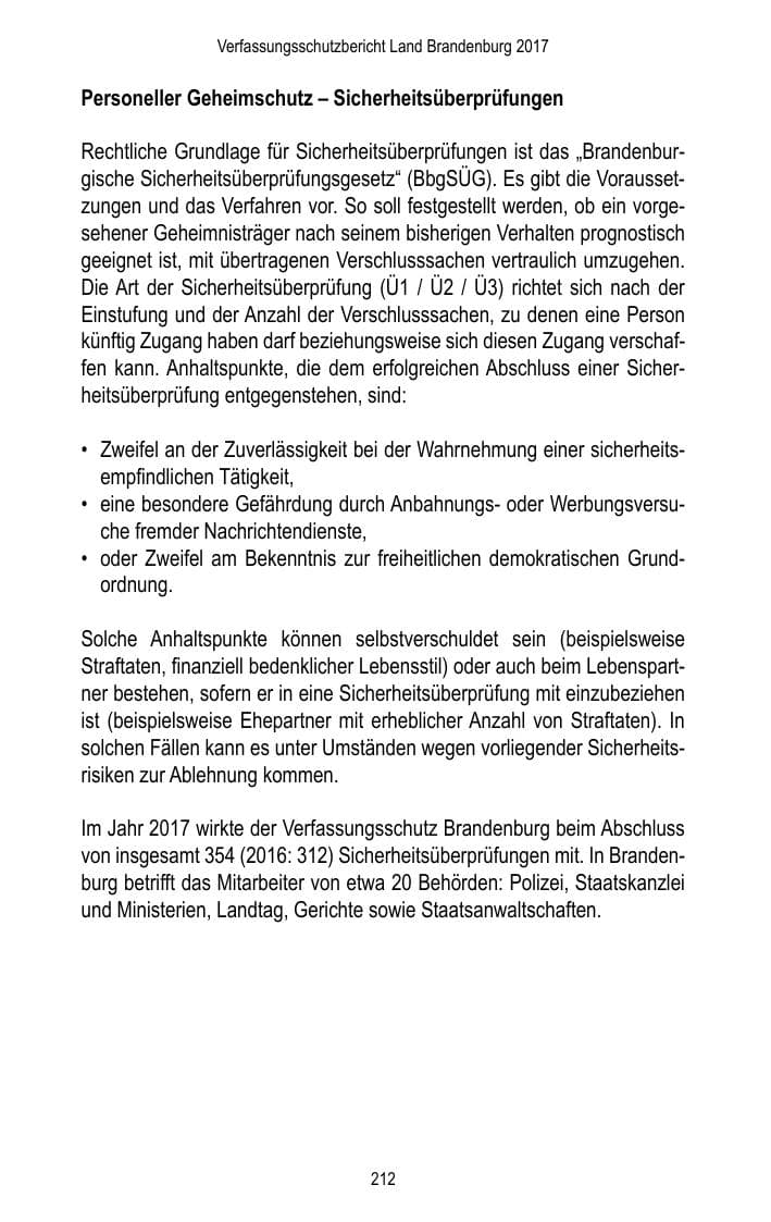 Seite 214 des Verfassungsschutzbericht 2017 Brandenburg