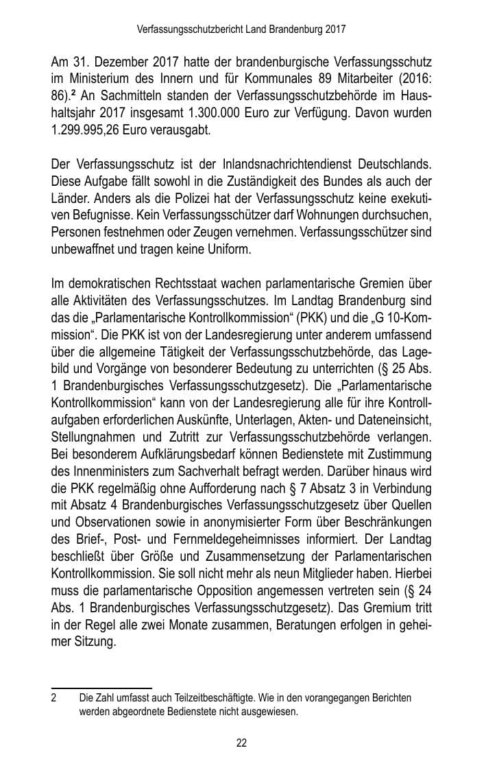 Seite 24 des Verfassungsschutzbericht 2017 Brandenburg