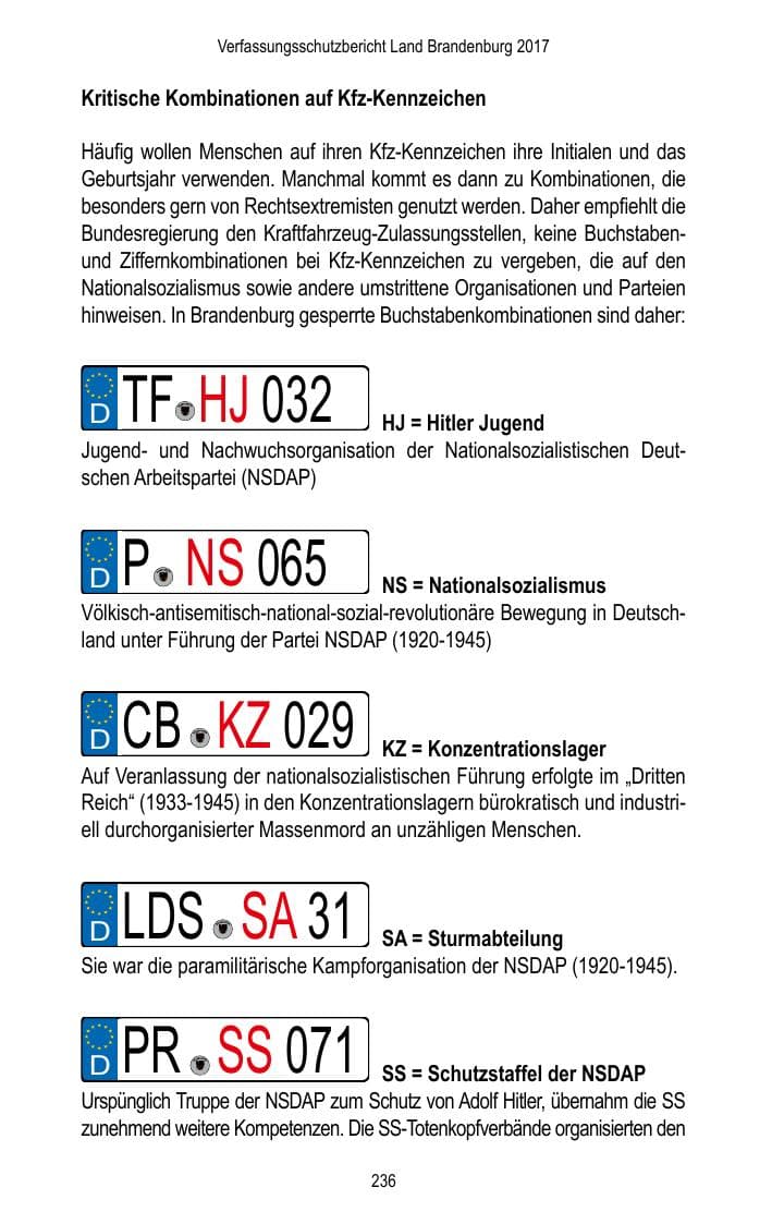 Seite 238 des Verfassungsschutzbericht 2017 Brandenburg