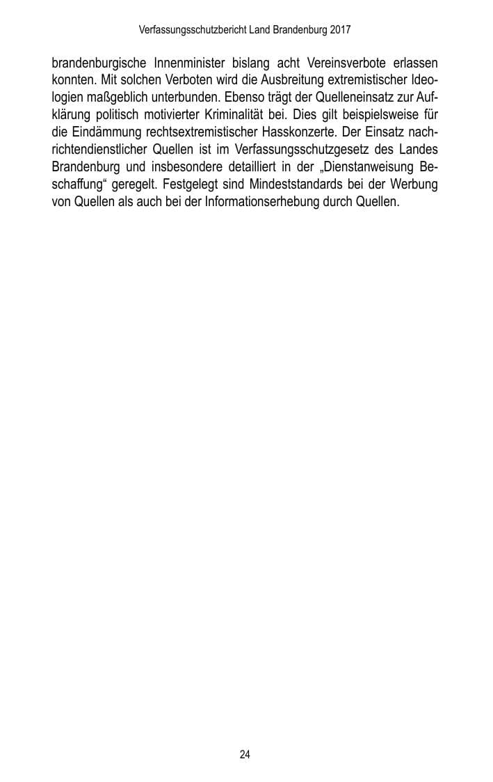 Seite 26 des Verfassungsschutzbericht 2017 Brandenburg