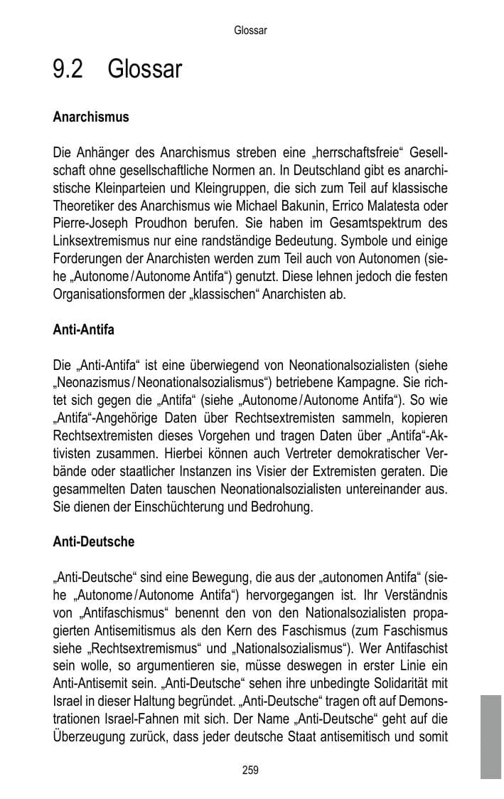 Seite 261 des Verfassungsschutzbericht 2017 Brandenburg