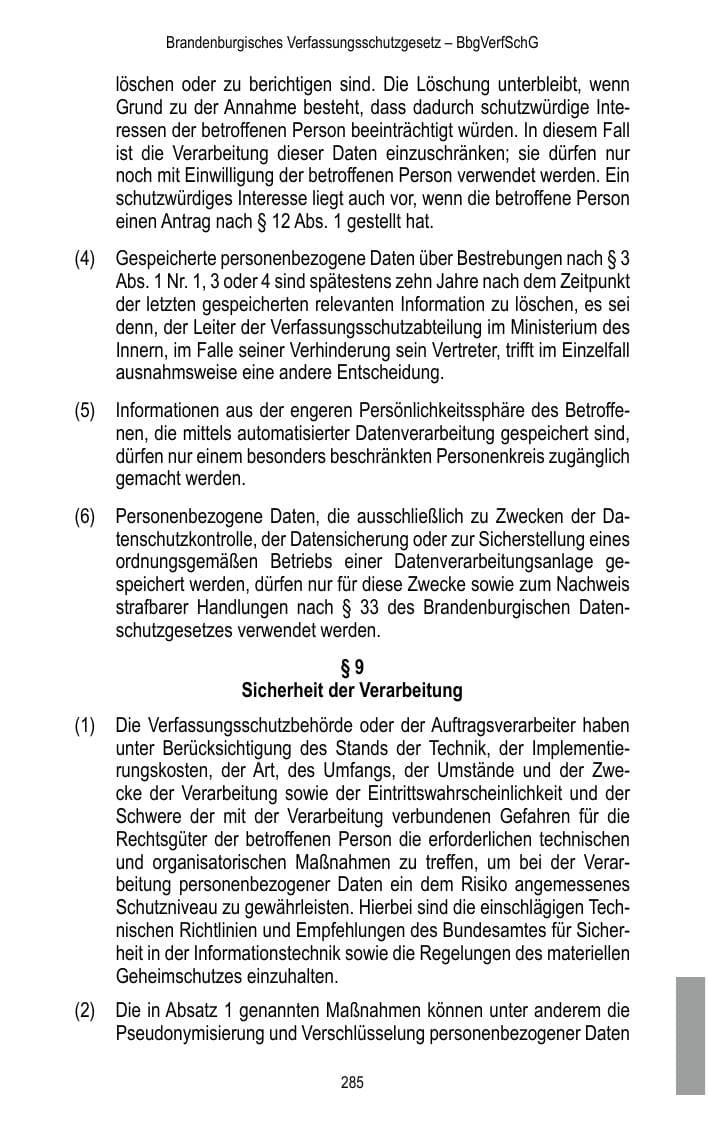 Seite 287 des Verfassungsschutzbericht 2017 Brandenburg