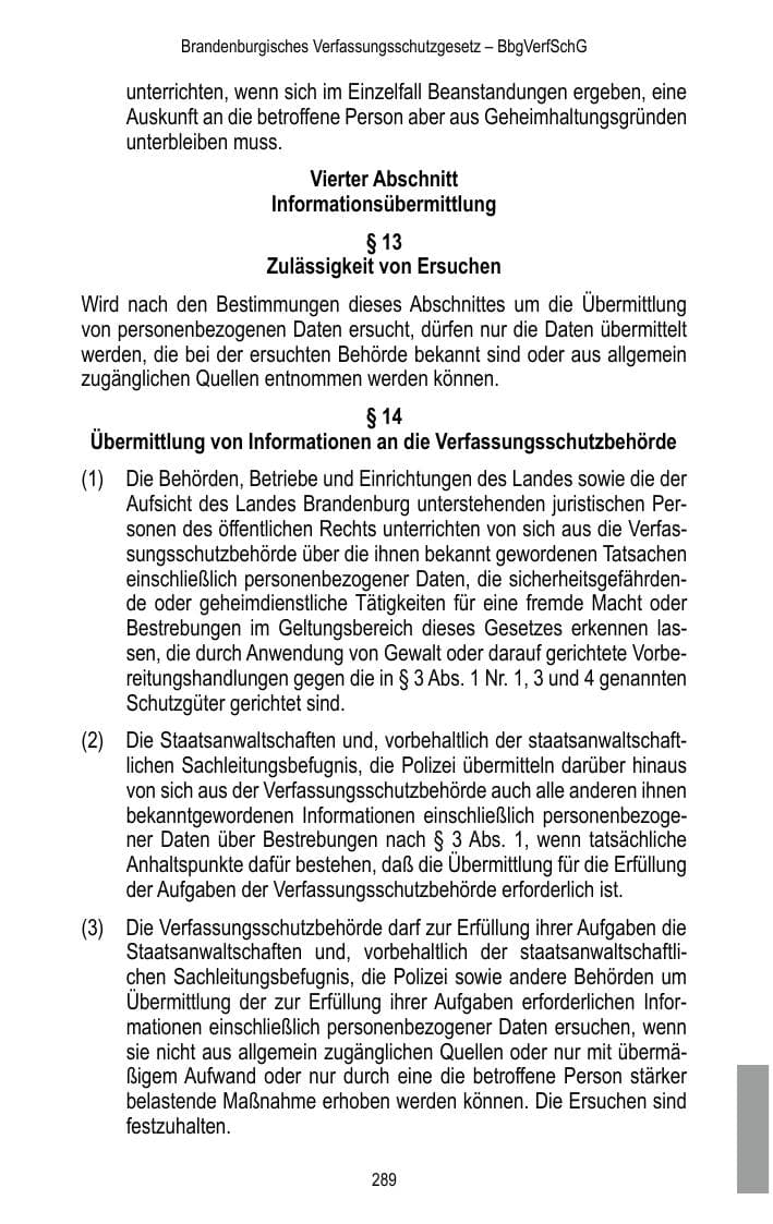 Seite 291 des Verfassungsschutzbericht 2017 Brandenburg