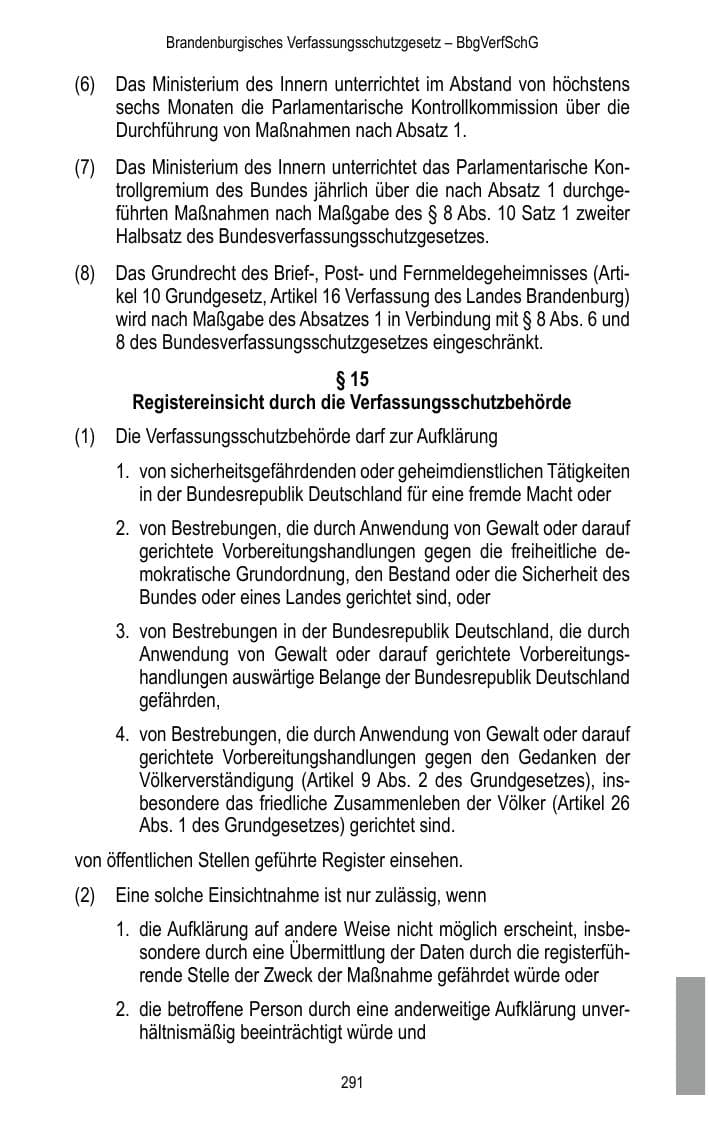 Seite 293 des Verfassungsschutzbericht 2017 Brandenburg