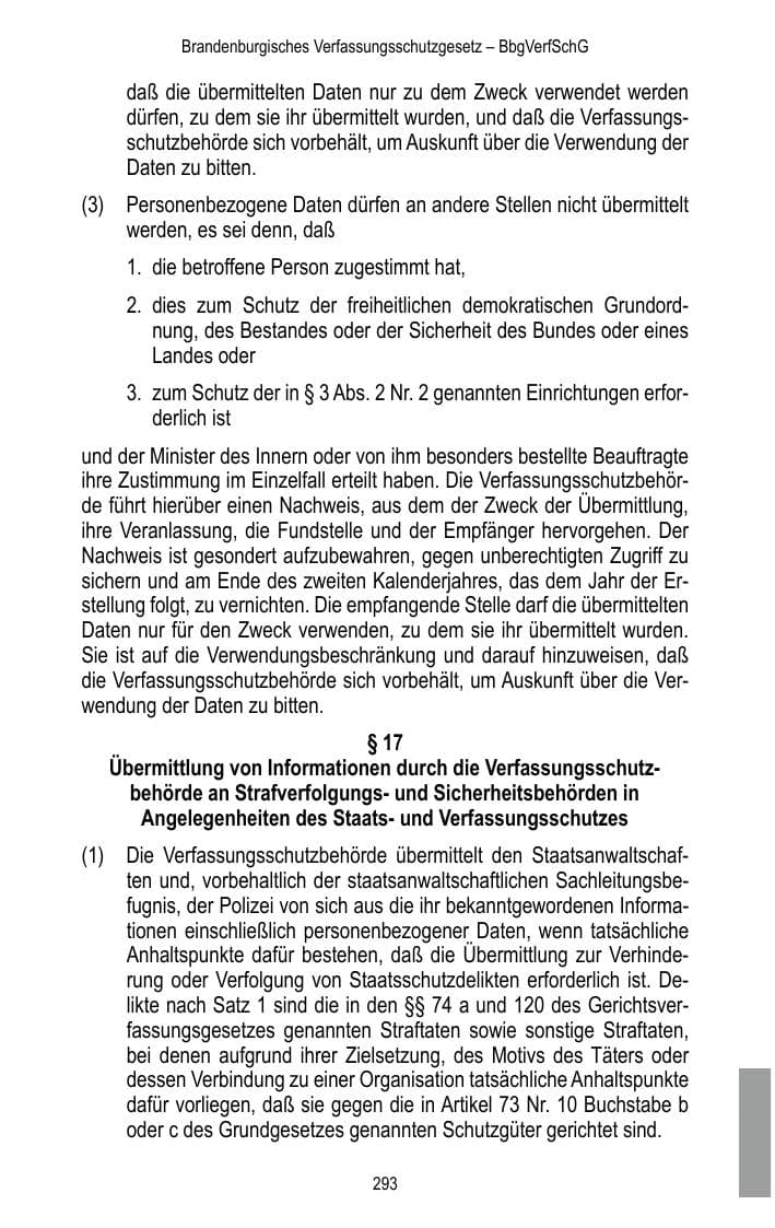 Seite 295 des Verfassungsschutzbericht 2017 Brandenburg