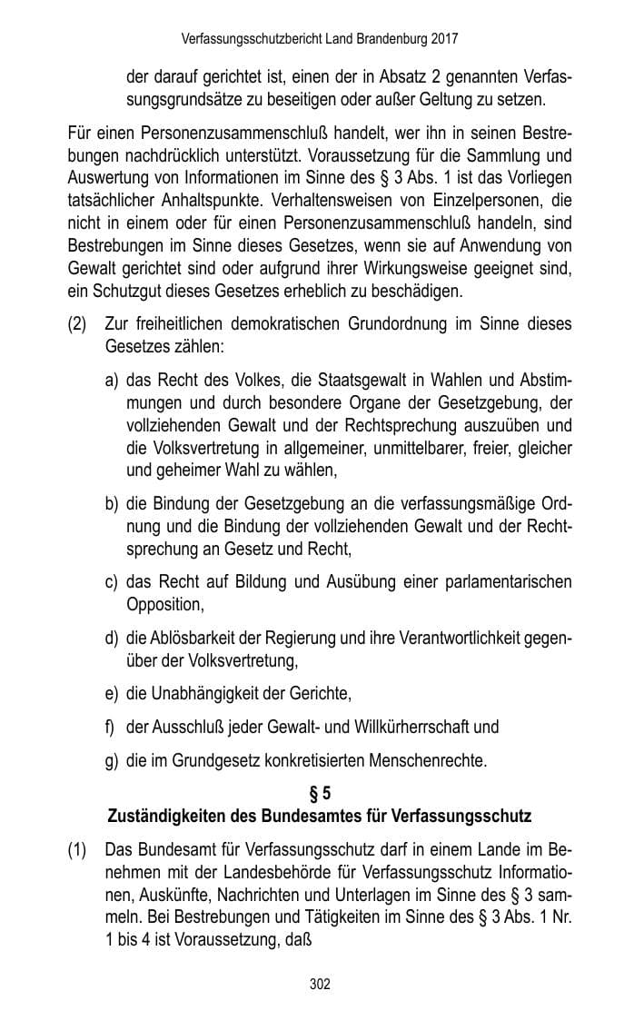 Seite 304 des Verfassungsschutzbericht 2017 Brandenburg