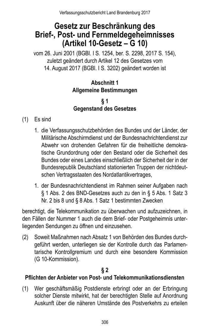 Seite 308 des Verfassungsschutzbericht 2017 Brandenburg