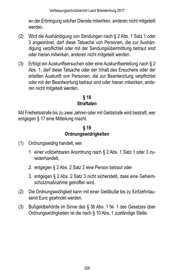 Seite 330 des Verfassungsschutzbericht 2017 Brandenburg