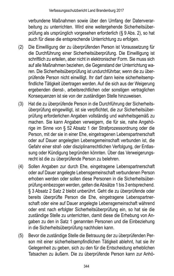 Seite 346 des Verfassungsschutzbericht 2017 Brandenburg