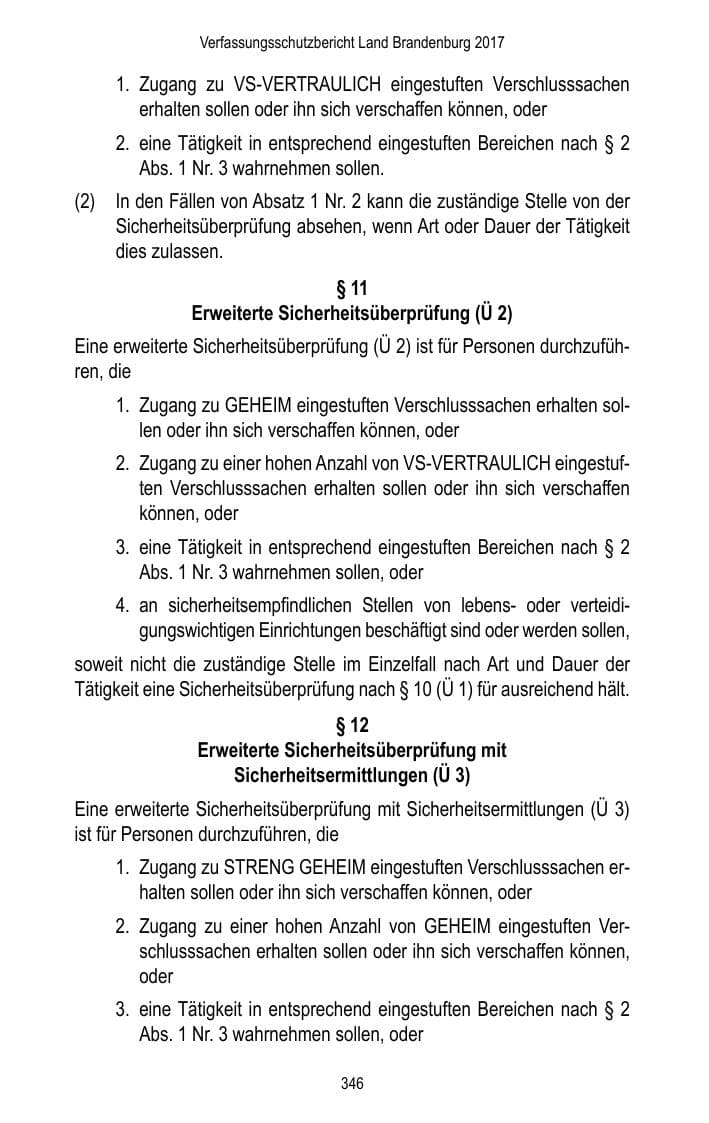 Seite 348 des Verfassungsschutzbericht 2017 Brandenburg