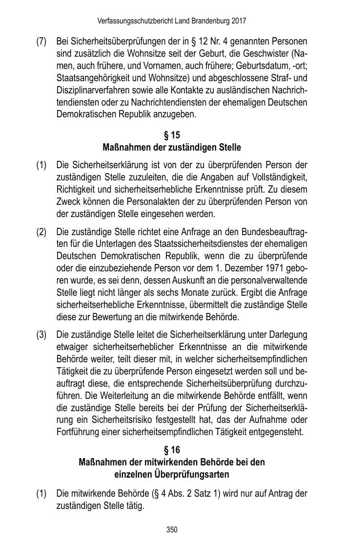 Seite 352 des Verfassungsschutzbericht 2017 Brandenburg