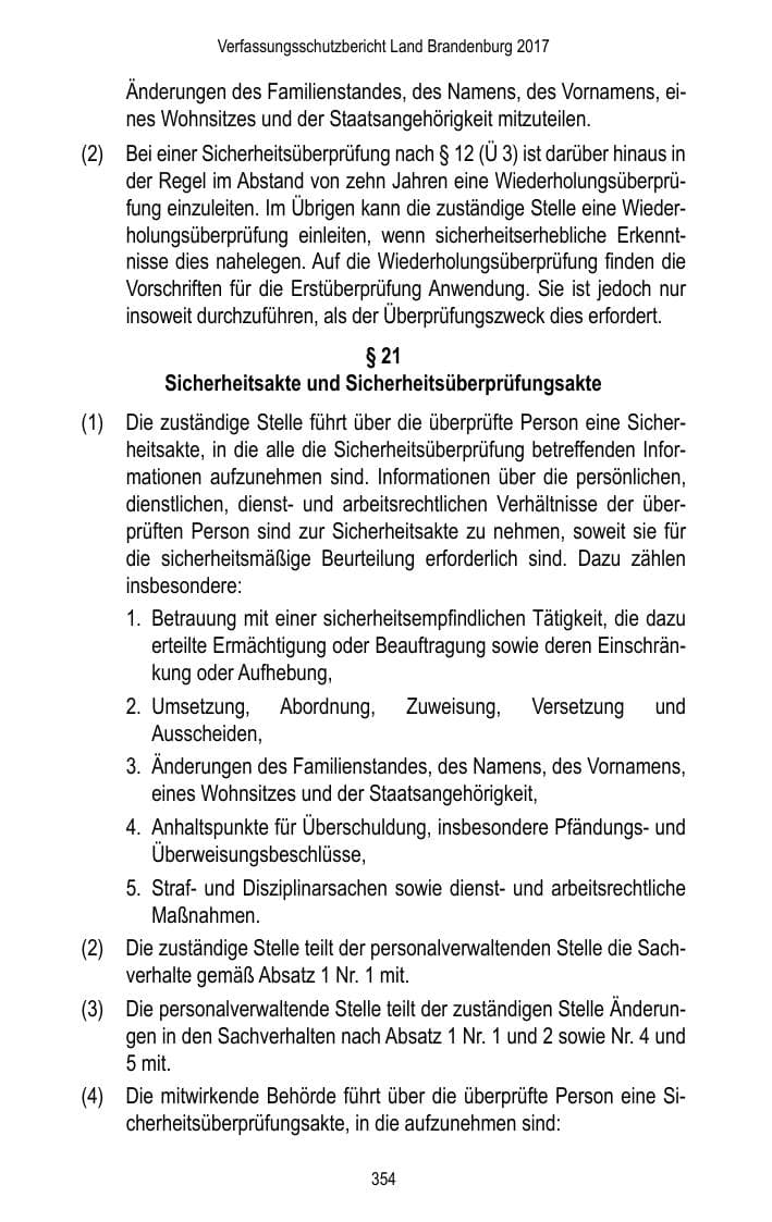 Seite 356 des Verfassungsschutzbericht 2017 Brandenburg