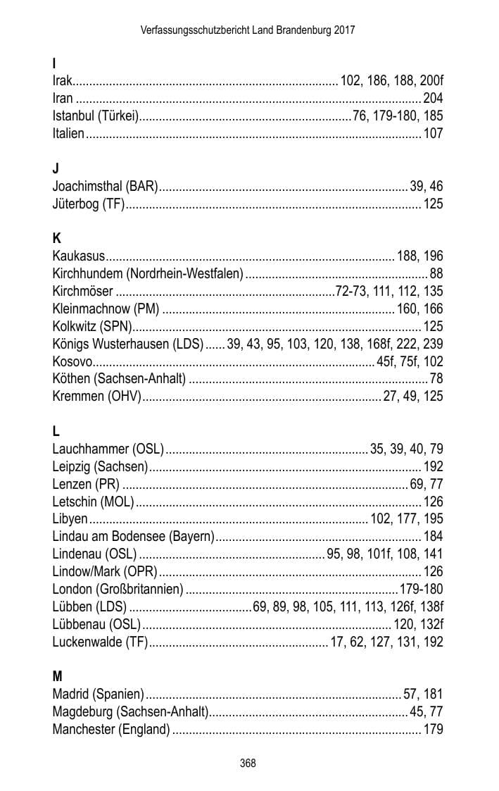 Seite 370 des Verfassungsschutzbericht 2017 Brandenburg