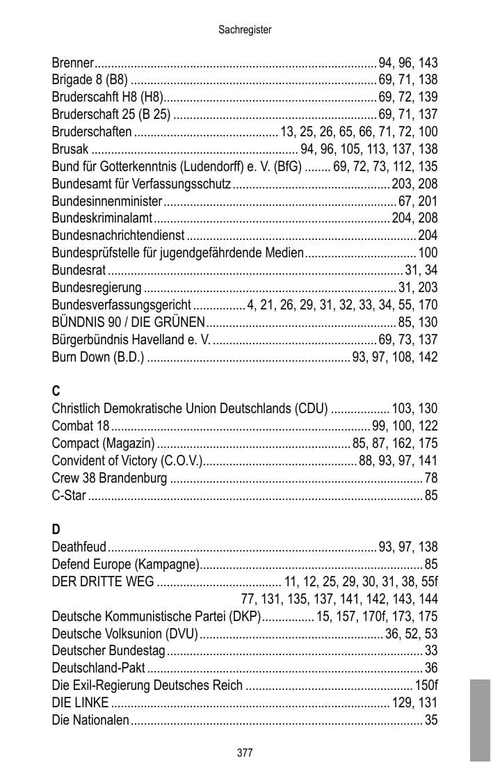 Seite 379 des Verfassungsschutzbericht 2017 Brandenburg
