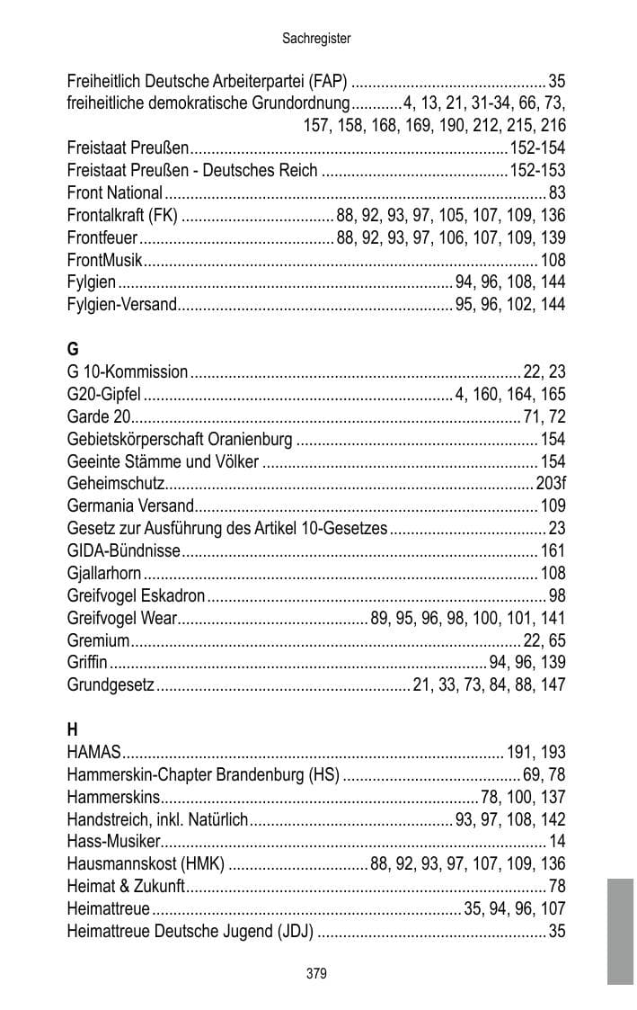 Seite 381 des Verfassungsschutzbericht 2017 Brandenburg