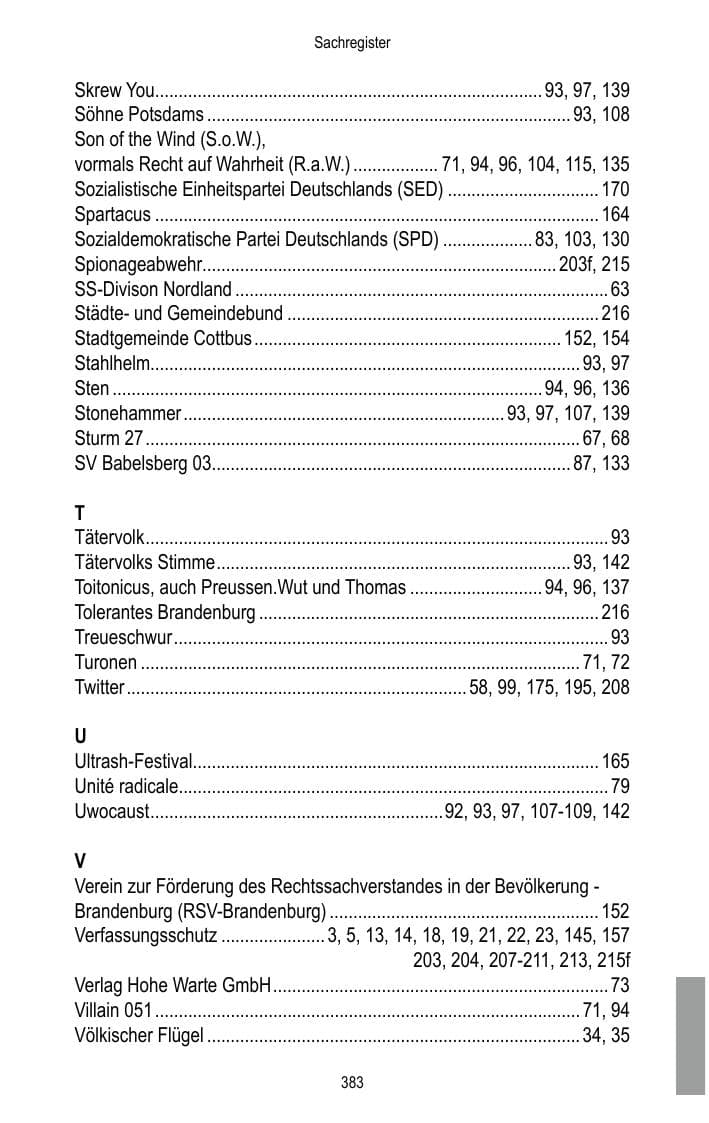 Seite 385 des Verfassungsschutzbericht 2017 Brandenburg
