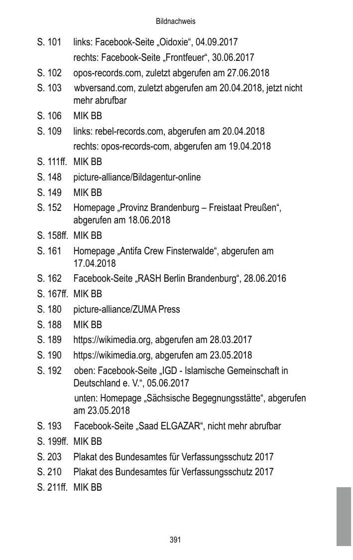 Seite 393 des Verfassungsschutzbericht 2017 Brandenburg