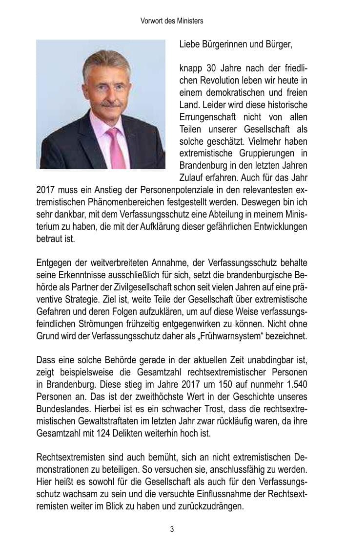Seite 5 des Verfassungsschutzbericht 2017 Brandenburg