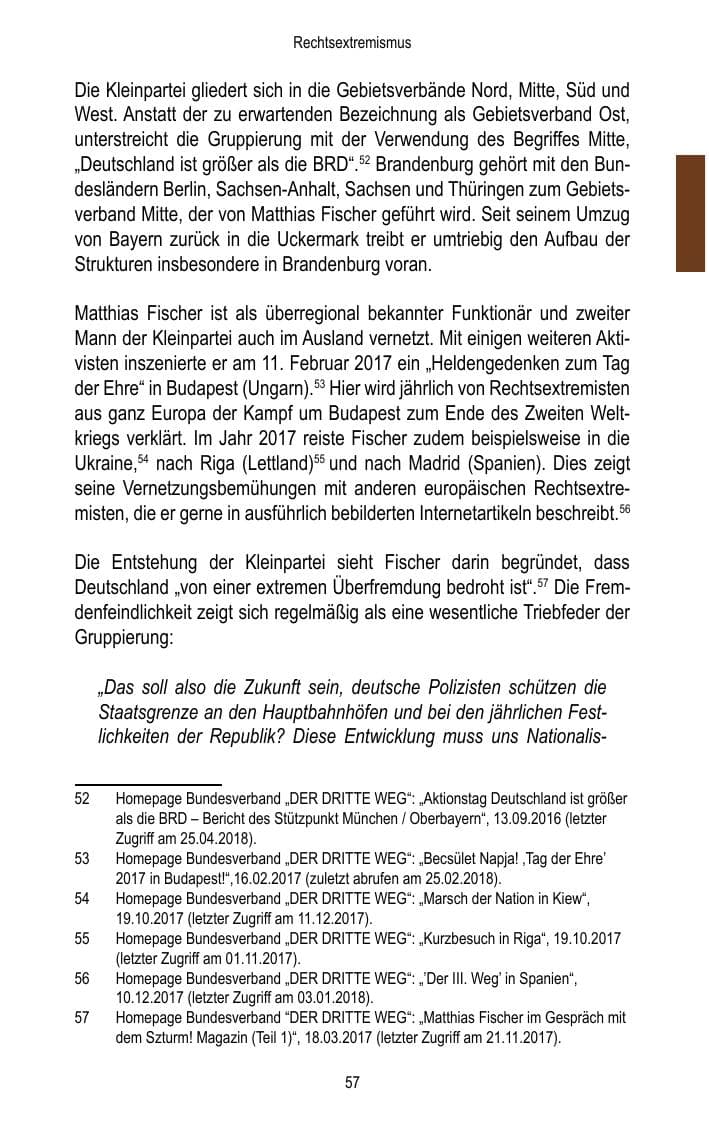 Seite 59 des Verfassungsschutzbericht 2017 Brandenburg