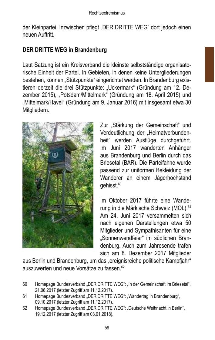 Seite 61 des Verfassungsschutzbericht 2017 Brandenburg
