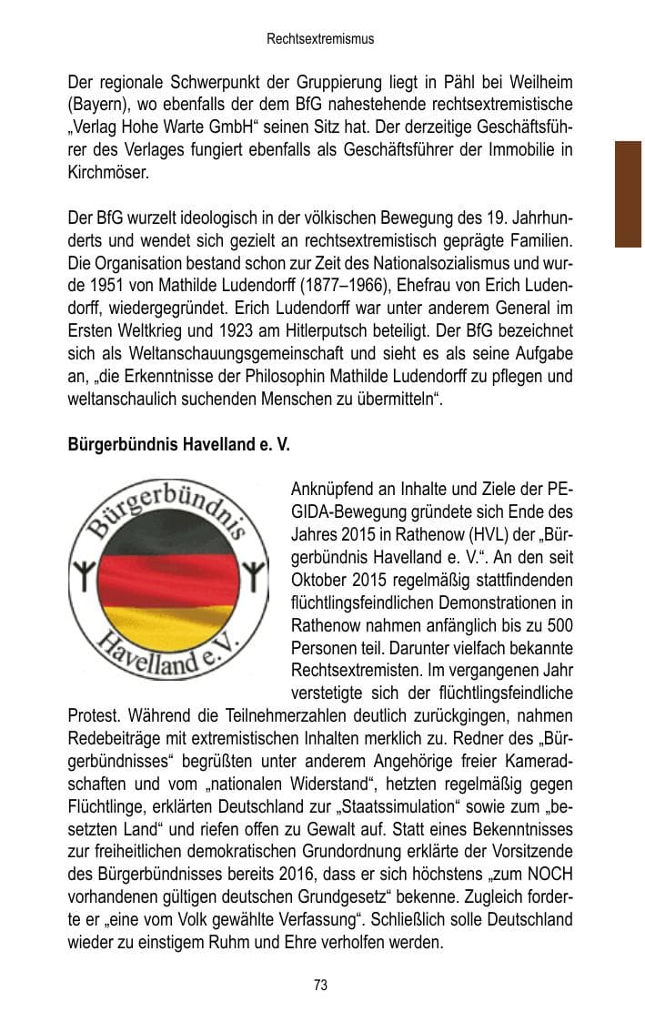 Seite 75 des Verfassungsschutzbericht 2017 Brandenburg