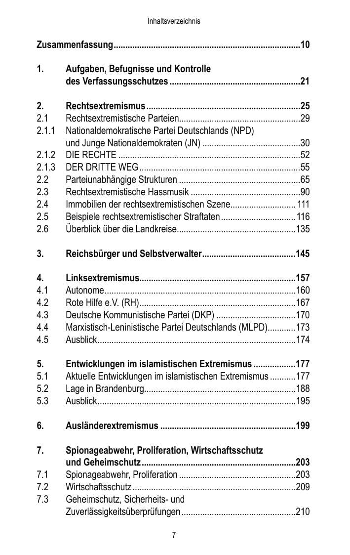 Seite 9 des Verfassungsschutzbericht 2017 Brandenburg