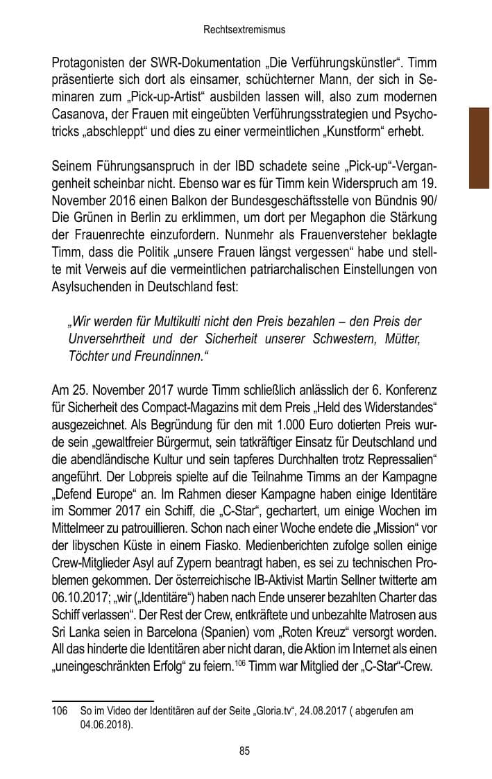 Seite 87 des Verfassungsschutzbericht 2017 Brandenburg