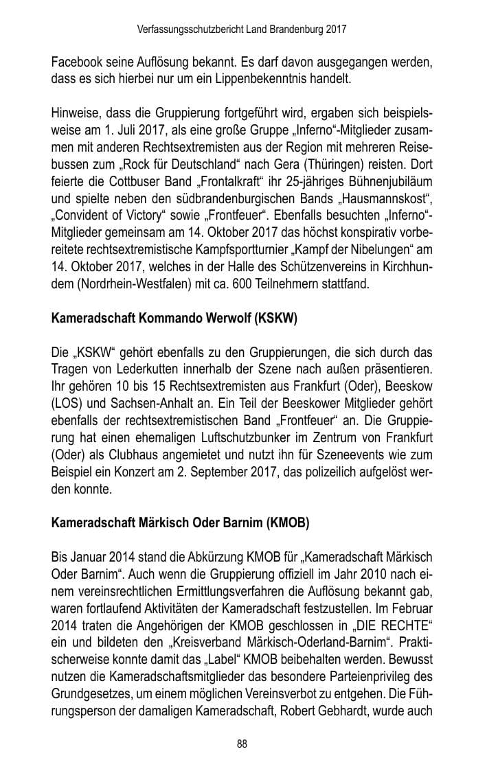 Seite 90 des Verfassungsschutzbericht 2017 Brandenburg
