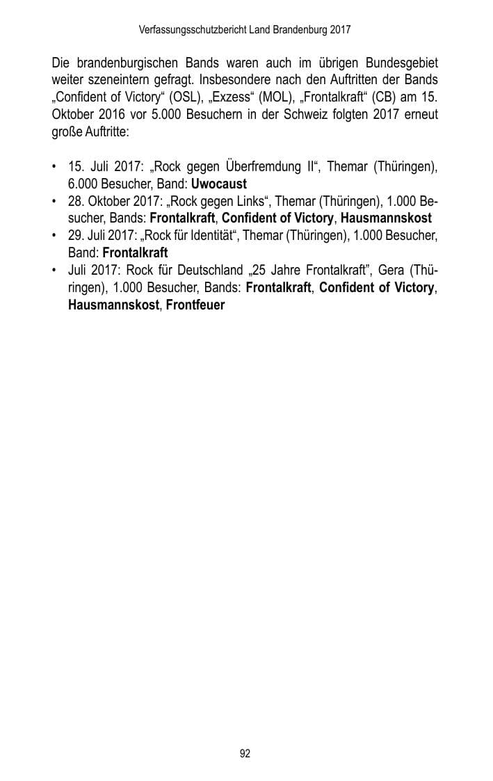 Seite 94 des Verfassungsschutzbericht 2017 Brandenburg