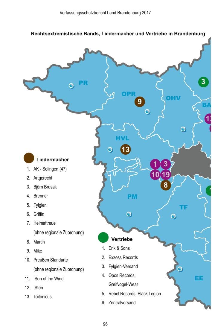 Seite 98 des Verfassungsschutzbericht 2017 Brandenburg