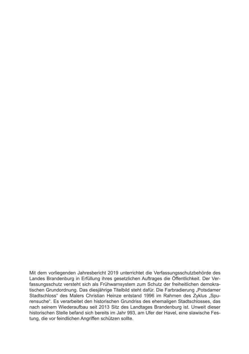 Seite 2 des Verfassungsschutzbericht 2018 Brandenburg